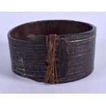 A VERY RARE 19TH CENTURY POLYNESIAN CARVED HORN TRIBAL CUFF BANGLE possibly Papua New Guinea, decora