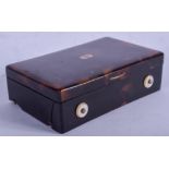 A MID 19TH CENTURY MINIATURE TORTOISESHELL CASED TRAVELLING POCKET MUSIC BOX of rectangular form. 9