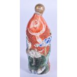 AN EARLY 20TH CENTURY CHINESE PORCELAIN SNUFF BOTTLE Qing, bearing Qianlong marks to base, formed as