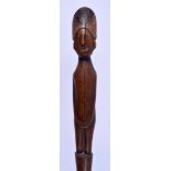AN EARLY 20TH CENTURY SOUTH EAST AFRICAN TRIBAL HARDWOOD STAFF probably Tsonga, Natal, of figural fo