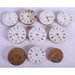 A SMALLER COLLECTION OF ANTIQUE CLOCK POCKET WATCH MOVEMENTS including Russel of London, Rockford Co