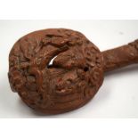 A CHINESE CARVED BOXWOOD RUI SCEPTRE. 34 cm long.