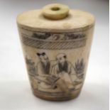 A CHINESE BONE SNUFF BOTTLE. 6 cm.