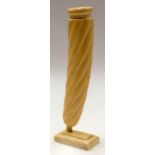 A 19TH CENTURY CONTINENTAL CARVED IVORY SPILL VASE. 25 cm high.