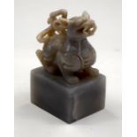 A CHINESE JADE SEAL. 9.5 cm high.
