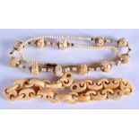 TWO 19TH CENTURY IVORY NECKLACES. (2)