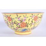 A CHINESE FAMILLE ROSE PORCELAIN BOWL 20th Century, enamelled with fruiting pods. 15 cm diameter.