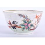 AN 18TH CENTURY CHINESE FAMILLE ROSE TEABOWL Qianlong, painted with fowl and landscapes. 7.25 cm wid