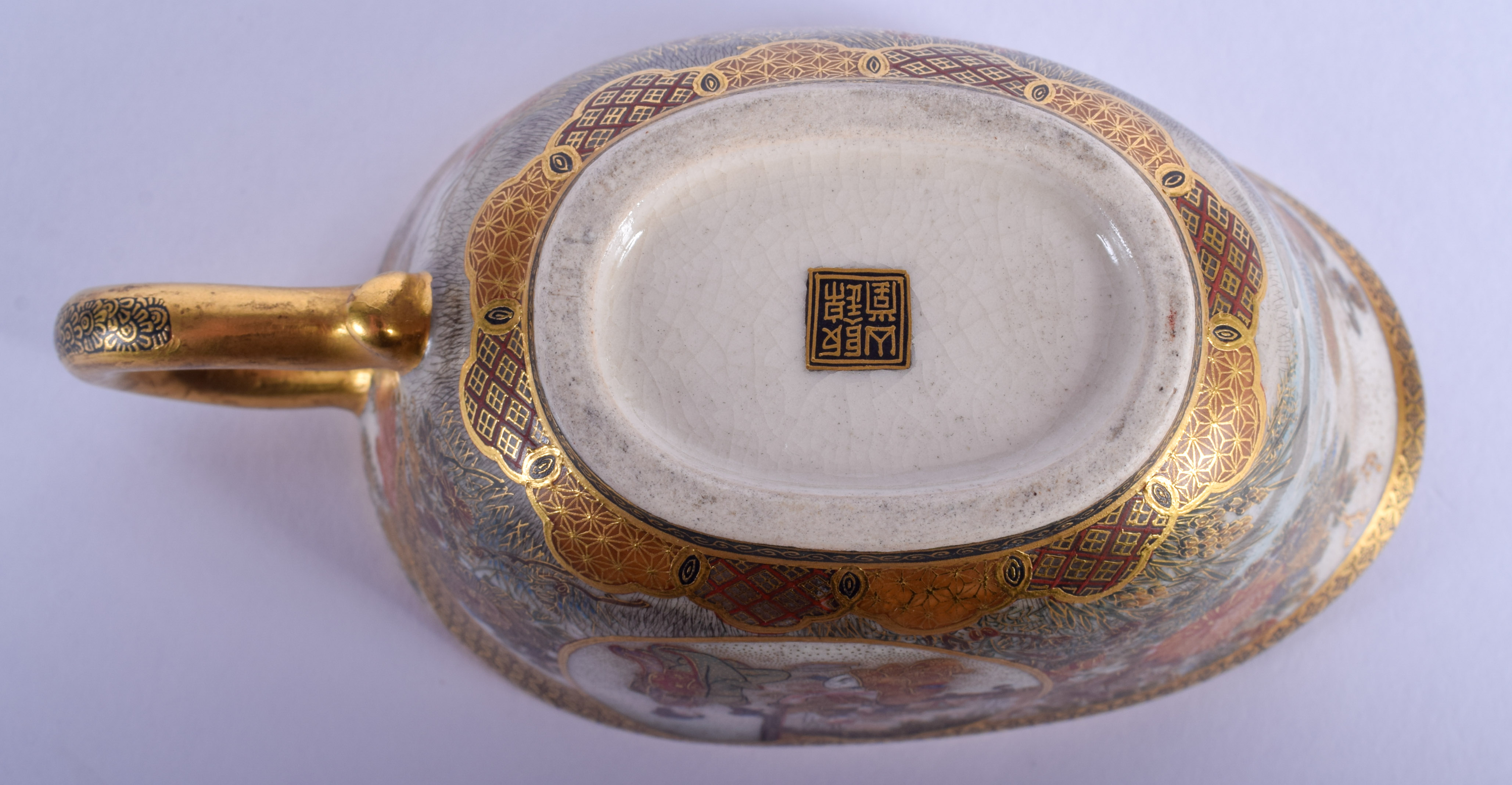 A FINE 19TH CENTURY JAPANESE MEIJI PERIOD SATSUMA SAUCEBOAT of fantastic quality and of rare form, p - Image 6 of 22