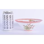 A 1950S CHINESE EGGSHELL PORCELAIN CONICAL BOWL decorated with birds and foliage. 15 cm wide.