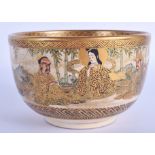 A 19TH CENTURY JAPANESE MEIJI PERIOD SATSUMA BOWL painted with geisha and landscapes. 12.5 cm wide.
