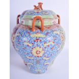 A VERY RARE 19TH CENTURY CHINESE FAMILLE ROSE STRAITS PORCELAIN CENSER AND COVER Guangxu, bearing Qi