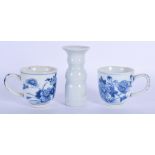 A PAIR OF 18TH CENTURY CHINESE BLUE AND WHITE CUPS Qianlong, together with a similar Qing dynasty wa