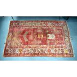 A GOOD ANTIQUE TURKISH MUJAR OR LADIK PRAYER RUG. 175 cm x 105 cm.