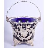 AN EARLY VICTORIAN SILVER SUGAR BASKET. Sheffield 1844. 209 grams. 17 cm high inc handle.