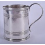 A RARE EARLY 19TH CENTURY AMERICAN SILVER MUG C1826 probably Philadelphia 199 grams. 9 cm high.