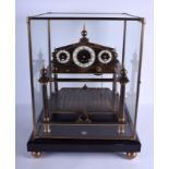 A CONTEMPORARY BRONZE CONGREVE ROLLING BALL CLOCK. Clock 38 cm x 28 cm.