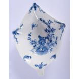 Mid 18th c. Worcester leaf shaped pickle dish of Lunds Bristol shaped painted with Two Peony Rock Bi