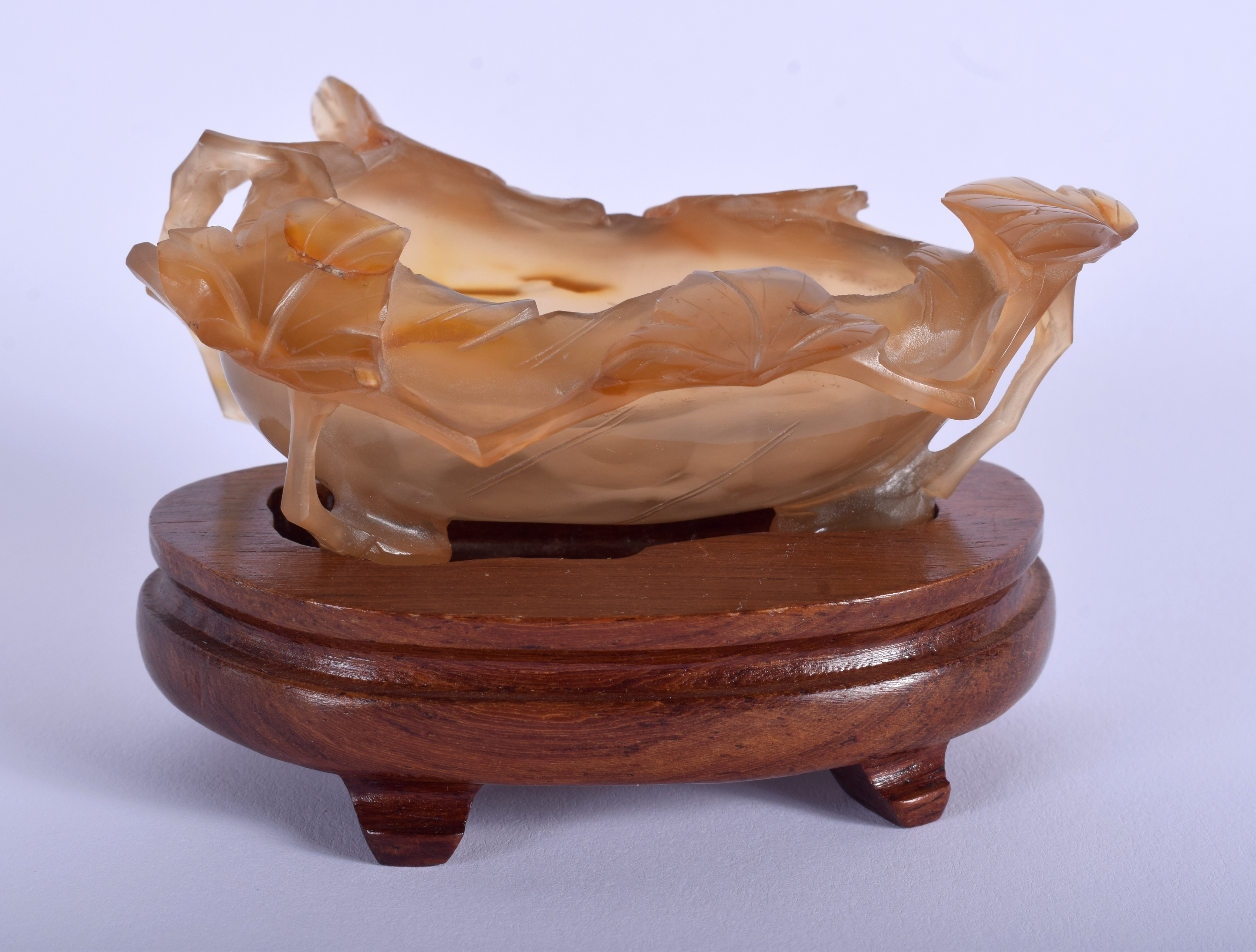 A 19TH CENTURY CHINESE CARVED AGATE BRUSH WASHER of naturalistic form. 9 cm x 7 cm. - Image 2 of 4