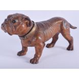 A RARE ANTIQUE AUSTRIAN COLD PAINTED SPELTER TABLE LIGHTER modelled as a hound. 17 cm x 14 cm.