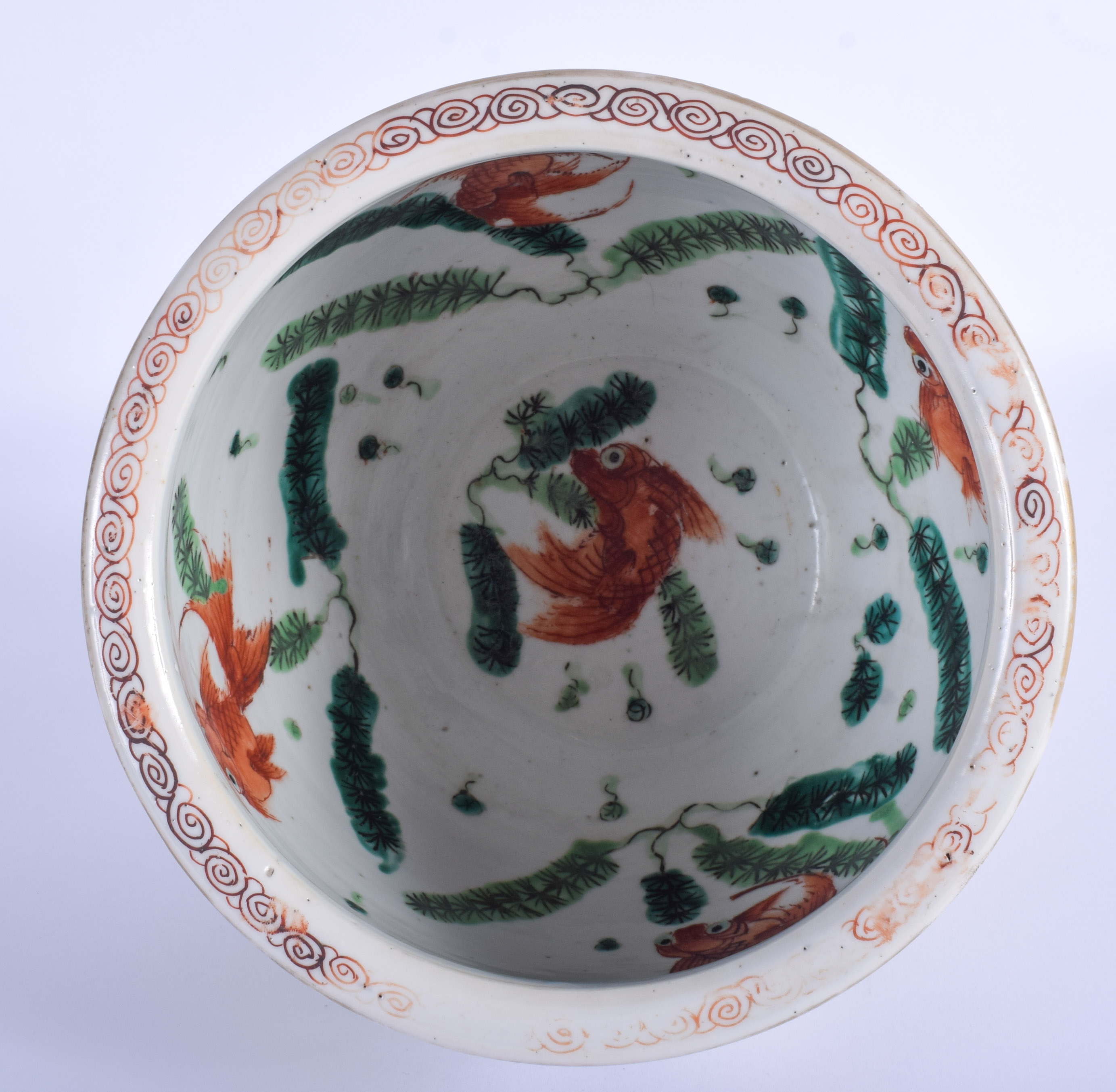 A 19TH CENTURY CHINESE PORCELAIN FAMILLE JAUNE CIRCULAR FISH BOWL of unusual proportions, painted wi - Image 3 of 15