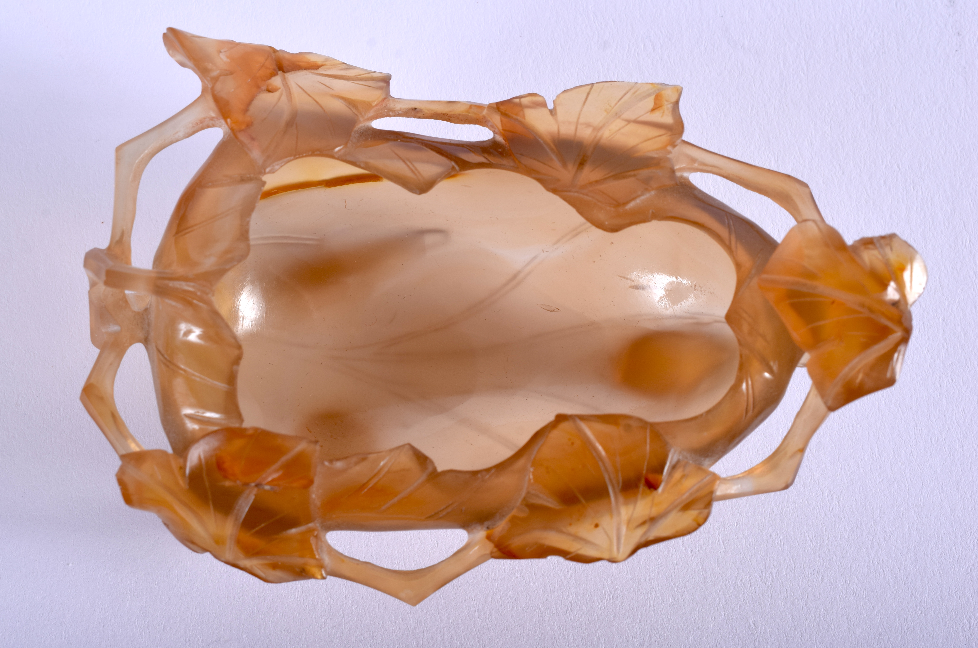 A 19TH CENTURY CHINESE CARVED AGATE BRUSH WASHER of naturalistic form. 9 cm x 7 cm. - Image 3 of 4