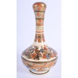 A 19TH CENTURY JAPANESE MEIJI PERIOD SATSUMA BULBOUS VASE painted with figures and flowers. 16.5 cm