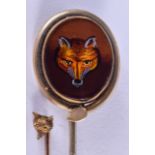 TWO ANTIQUE FOX STICK PINS. (2)