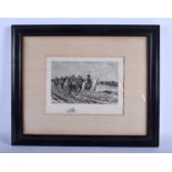 AN ANTIQUE ENGRAVING Military Scene. 26 cm x 18 cm.