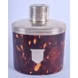 A LATE VICTORIAN SILVER AND TORTOISESHELL TEA CADDY. Chester 1894. 11 cm x 9 cm.