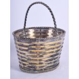 A VINTAGE TIFFANY & CO SILVER GILT BASKET. 197 grams. 14 cm high.