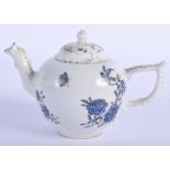 AN 18TH CENTURY CHINESE EXPORT PORCELAIN TEAPOT AND COVER Qianlong. 14 cm wide.