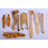 A COLLECTION OF ANTIQUE CONTINENTAL BONE SPOONS etc. (qty)