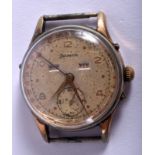 A VINTAGE HELVETIA MULTI DIAL CALENDAR WATCH. 3.25 cm wide.