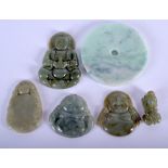 SIX CHINESE JADEITE PLAQUES. (6)