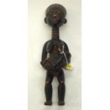 A TRIBAL ASHANTI MATERNITY FIGURE. Ghana. 9cm x 11cm x 37cm