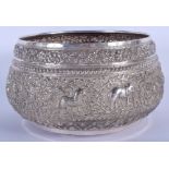 A 19TH CENTURY INDIAN SILVER BOWL. 20.9 oz. 19 cm x 13 cm.