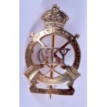 A WW2 9CT GOLD COUNTY OF LONDON YEOMANRY SHARP SHOOTERS BADGE. 2.2 grams.