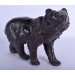 A RARE 19TH CENTURY JAPANESE MEIJI PERIOD BRONZE FIGURE OF A ROAMING BEAR in the manner of Genryusai