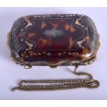 A VICTORIAN TORTOISESHELL PURSE. 9 cm x 5 cm.