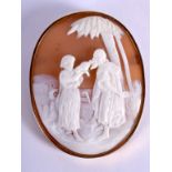 AN ANTIQUE GOLD CAMEO BROOCH. 21.9 grams. 4 cm x 5.5 cm.