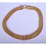 A GOOD 18CT GOLD AND DIAMOND CURB LINK NECKLACE. 128 grams. 78 cm long.