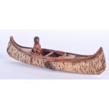 A VINTAGE CANADIAN CANOE. 23 cm wide. (2)