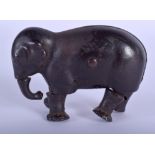 A VICTORIAN IVES AND BLAKESEE CST IRON RAMP WALKING ELEPHANT C1873. 8 cm x 6 cm.