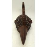 A TRIBAL BWA COCK MASK. Burkina Faso. 18cm x 19cm x 48cm