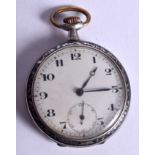 AN ANTIQUE SILVER NIELLO POCKET WATCH. 4 cm wide.