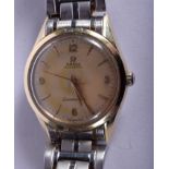 A VINTAGE OMEGA SEAMASTER TWO TONE WRISTWATCH. 3 cm wide.