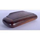 A LARGE ANTIQUE CARVED WOOD TABLE SNUFF BOX C1905. 24 cm wide.
