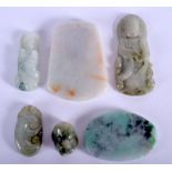 SIX CHINESE JADEITE PLAQUES. (6)