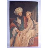 A MATCHED PAIR OF MIDDLE EASTERN TURKISH OTTOMAN OIL ON CANVAS. 86 cm x 60 cm.